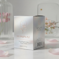 Boîte pliante en carton de papier de coton recyclable, emballage carré pour échantillons de soins de la peau, boîte cadeau