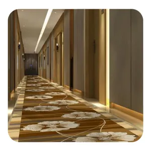 Tapis imprimé de tapis en nylon à poils coupés floraux modernes pour le hall de l'hôtel de golf à la maison et fabriqué à la machine