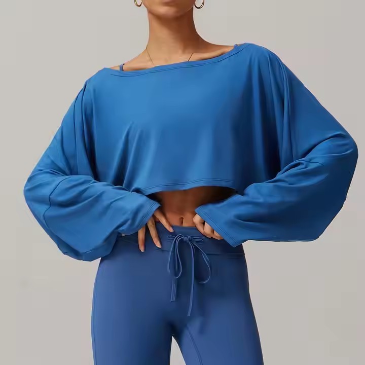 Casual T-Shirts Ladies Long Sleeve Top T-Shirt Custom Logo Tshirt Tops Quick Dry Ladies Gym Shirts Yoga Loose Fit