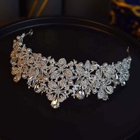 Argent paillettes diamant Pageant fête mariée diadèmes couronne pleine ronde or bling gagnant Miss monde fille mariage grandes couronnes