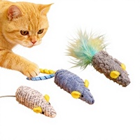 Set Mainan Kucing Boneka Tikus Simulasi dengan Catnip untuk Hiburan Mandiri, Mengatasi Kebosanan, dan Mengasah Gigi Anak Kucing