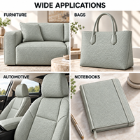 Cuir synthétique PVC gris clair avec support non tissé, imperméable, gaufré, simili cuir pour l'ameublement intérieur de voiture et la sellerie