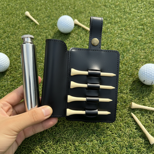 RR Envío Rápido: Soporte para Tees <span class=keywords><strong>de</strong></span> <span class=keywords><strong>Golf</strong></span> con Funda para Petaca, Petaca Portátil, Bolsa <span class=keywords><strong>de</strong></span> Cuero PU para Tees <span class=keywords><strong>de</strong></span> <span class=keywords><strong>Golf</strong></span>, Accesorios Deportivos <span class=keywords><strong>de</strong></span> <span class=keywords><strong>Golf</strong></span> para Exteriores - Product Image 6
