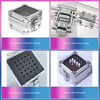 MENGJIE – Kit de 25 embouts de perceuse à ongles professionnels, porte-embouts, étui, tranchants, écologiques, pour salon, 215g, portables, garantie 1 an