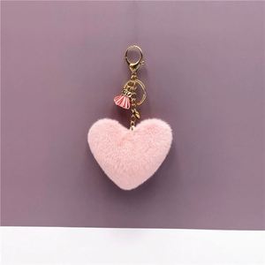 Gros pêche coeur pompons porte-clés gland mignon sac breloques pendentif amant cadeau coeur breloques porte-clés peluche pompons porte-clés - Product Image 3