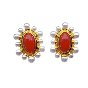 romantic love gold plated earrings for women candy color coloured glaze WEDDING RED huggies earring jewelry