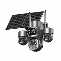 Caméra IP de sécurité solaire Hieasy 8MP 4G avec carte SIM 4G, objectif multiple, vision nocturne couleur 360 degrés PTZ, extérieur