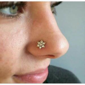 Pasandida <b>Nosepin</b> 18K Gold Flower Design Body Jewelry for Face Elegant Flex for Your Style - Product Image 1