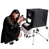 Estúdio fotográfico portátil com led, caixa de luz para fotografia profissional