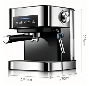 3 1 Semi-Automatic Espresso Coffee <strong>Machine</strong> Black Crystal Touch Screen 20Bar Extraction Stainless Steel 1.6L Household RV - Product Image 1