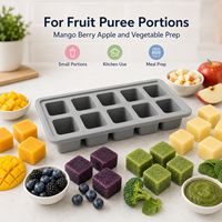 Fruitpuree-vormpjes siliconen, 10-delige bak voor smoothies, babyvoeding en diepvriesfruitporties