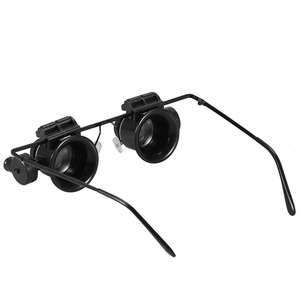 20倍時計修理用拡大鏡ヘッドマウント拡大鏡LEDライト付き両眼ルーペ宝石商拡大鏡 - Product Image 2