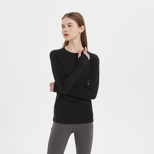 Vêtements thermiques respirants pour femmes à manches longues, <span class=keywords><strong>sous</strong></span>-vêtements en <span class=keywords><strong>laine</strong></span> mérinos 100% fine, vêtements en polaire, haut de fitness, <span class=keywords><strong>couche</strong></span> de base - Product Image 3