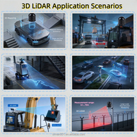 Sistem Pemindai Peta Luar Ruangan 360 Derajat 3D, Sensor Jarak Lidar Radar Laser Mini, Deteksi 70m