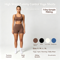 Shorts de yoga taille haute avec effet ventre plat |   Shorts de course et de fitness pour femmes sur mesure OEM ODM