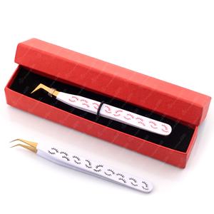 Pince à épiler d'extension de cils de Volume de botte mince de haute qualité avec pointe de fibre de poignée de diamant outil de beauté de Logo personnalisé - Product Image 6