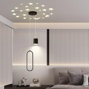 Starry Sky Pendant Light Modern Minimalist Bedroom Ceiling <b>Lamp</b> With Moon And <b>Stars</b> Projection For Home Decor - Product Image 1