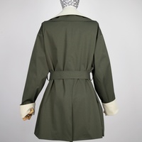 Trench-coat mi-long vert olive à la mode, avec ceinture à nouer, trench-coat pour femme à manches longues, vente directe d'usine