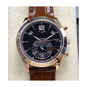 Reloj mecánico clásico redondo para hombre, estilo empresarial con correa de cuero genuino - Product Image 1