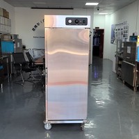 Chariot chauffant commercial en acier inoxydable pour aliments, armoire de maintien au chaud mobile pour la restauration