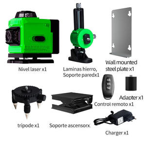 Niveau laser vert 16 lignes 520 Nm de qualité industrielle avec trépied et télécommande pour utilisation en extérieur - Product Image 1