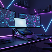 Support pour ordinateur portable RGB avec refroidissement par conduction, tapis de refroidissement pour ordinateur portable de gaming, radiateur