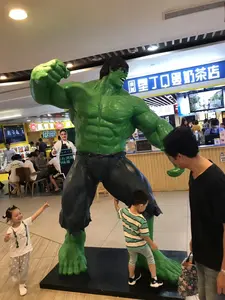 Yaşam boyutu gerçekçi aksiyon figürleri kas adam fiberglas Hulk heykel süper kahraman film Hulk heykeli aksiyon figürleri