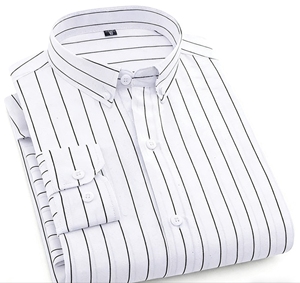 Men's Striped <strong>Check</strong> Summer Formal Business Casual Long Sleeve <strong>Shirt</strong> with Button Down Collar for Office Daily Wear <strong>and</strong> Meetings - Product Image 2