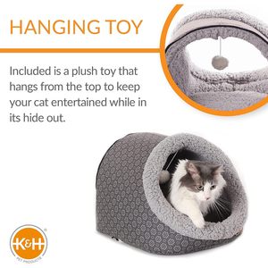Premium grande Cave per gatti termo-Pet riscaldata per interni per animali domestici comoda grotta coperta per gatti che dorme - Product Image 4