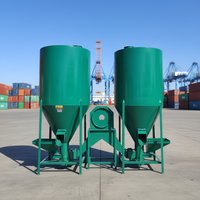 Mélangeur d'aliments LIANHENONGMU pour fermes porcines et avicoles, machine intégrée à double tambour, auto-amorçante, sans poussière, avec broyage et stockage, 2T par heure