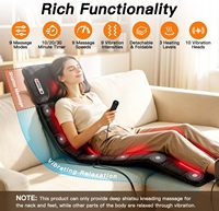 Coussin de massage vibrant électrique Shiatsu avec airbag et 10 modes, portable pour le cou, la taille et le dos, pour lit, canapé ou fauteuil inclinable
