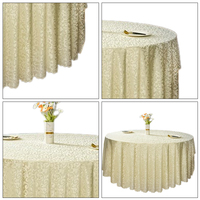 Nappe Jacquard Ronde Imprimée Jaune en Polyester pour Mariage 2026