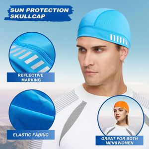 หมวกกันแดดแบบสวมศีรษะ สีน้ำเงิน ผ้าเนื้อยืดหยุ่น มีแถบสะท้อนแสง เหมาะสำหรับกิจกรรมกลางแจ้ง ใช้ได้ทั้งชายและหญิง - Product Image 1