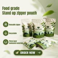 Sachet Doypack Personnalisé Imprimé en Couleur, Recyclable, en Aluminium Stratifié, pour Poudre, 500g 1kg, avec Fermeture Éclair