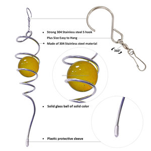 Regalo squisito in acciaio inossidabile wind spinner Garden Home Feng Shui Decoration Metal craft-spirale w/yellow gazing ball - Product Image 3