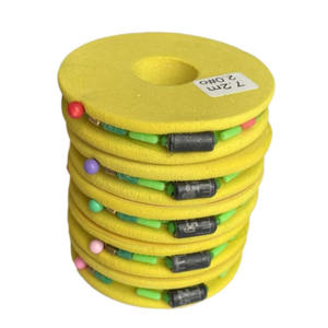 Ensemble de ligne de pêche pivotante jaune en forme de 8 avec perles anti-emmêlement en silicone pour montage de ligne principale noué à la main - Product Image 2