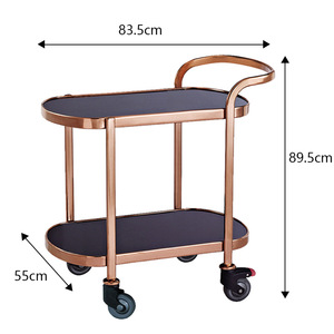 Chariot de restauration pour restaurant/hôtel, chariot à boissons, chariot de livraison de nourriture, chariot à main à double étage épaissi, chariot à quatre roues silencieux à traction manuelle - Product Image 5