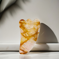 Nouvel arrivage de produits de massage Citrine Gua Sha planche à gratter cristal jaune pierre de Guasha outil de massage du visage et du corps