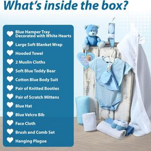 Wholesale Bule Color Baby Gift <b>Box</b> with Basket <b>for</b> New Baby Boy Perfect Gift <b>Present</b> <b>for</b> New Mums Baby Shower Gifts - Product Image 4