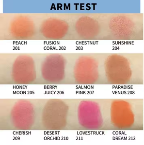 Макияж для лица без жестокости веганский мерцающий круглая щека оттенок Румяна Палитра оптом частная этикетка с высоким пигментом пудра румяна - Product Image 6