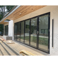 CBMMart Bifold intérieur résistant aux ouragans Patio Pivot Portes en aluminium verre trempé extérieur balcon porte coulissante à rupture thermique