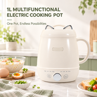 Marmite Électrique Multifonctionnelle 1L : Hot Pot, Cuiseur à Nouilles, Soupe, Porridge, Cuiseur à Riz, Chauffe-Lait avec Présédition 24H et Fonction Maintien au Chaud