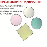 Filtre multi-longueurs d'onde en verre Rehoboth, tri-bandes, BP450-20/670-15/750-10nm, interférence à bande étroite avec trois canaux OD4