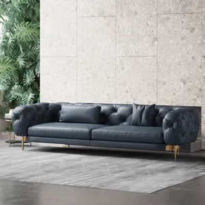 Vải Nhung Hiện Đại Ghế Da Phòng Khách Ghế Sofa Giường 4 Chỗ Sofa Mềm