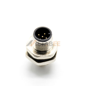 Conector Macho M12 de 5 Pines para Montaje en Panel, Codificado A, <span class=keywords><strong>PCB</strong></span> Recto, Rosca M16, IP67, DeviceNet, CANopen - Product Image 3