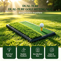 Tapis de golf double surface avec base en caoutchouc, portable, pour entraînement intérieur et extérieur, simulation de fairway et de rough, aide à l'entraînement