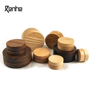 30g 50g In stock Aluminum Cans powder containers Jars with bamboo cover / Screw Lid Metal Tins Cosmetic Refillable Container