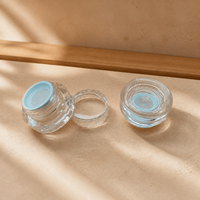 Pot à poudre libre en maille élastique 2,5g+3g, haute transparence, rond et à facettes, portable, en plastique PS, pour voyage