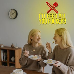 Insegna al Neon 'I'll Feed All You Fuckers' Divertente per Cucina, Insegna LED per Decorazione Murale, Luci al Neon Personalizzate - Product Image 6