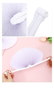 Abanico Plegable <span class=keywords><strong>de</strong></span> Cartón y Plástico Ecológico con Forma <span class=keywords><strong>de</strong></span> Corazón para Bodas, Estilo Europeo y Americano, Color Blanco para Ocasiones Especiales - Product Image 5